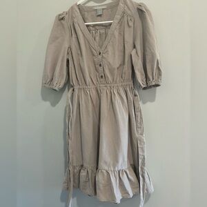 LUCKY BRAND WOMENS DRESS SIZE XS. Corduroy tan long sleeve dress